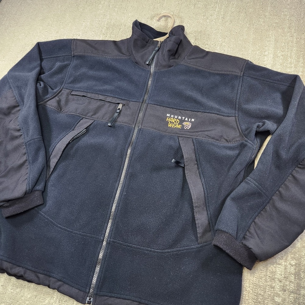 Vintage Mountain Hardwear Jacket Men XL Technical Fleece Gore Windstopper Black